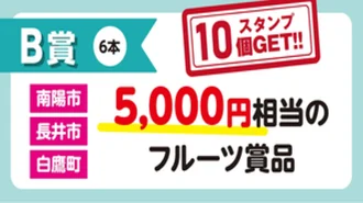 Ｂ賞　5,000円相当のフルーツ賞品（抽選6名様）