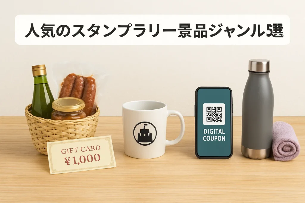 スタンプラリーにおける景品は、幅広い年齢層や趣味嗜好を想定して選ぶと効果的です。地域特産品のほかにも、ギフト券や限定デザインのグッズなど、イベントのテーマに合った多彩な選択肢があります。