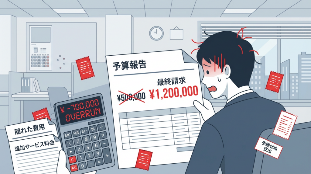 デジタルスタンプラリーの予算超過。見積もり50万円が最終120万円に膨らみショックを受けるビジネスパーソン