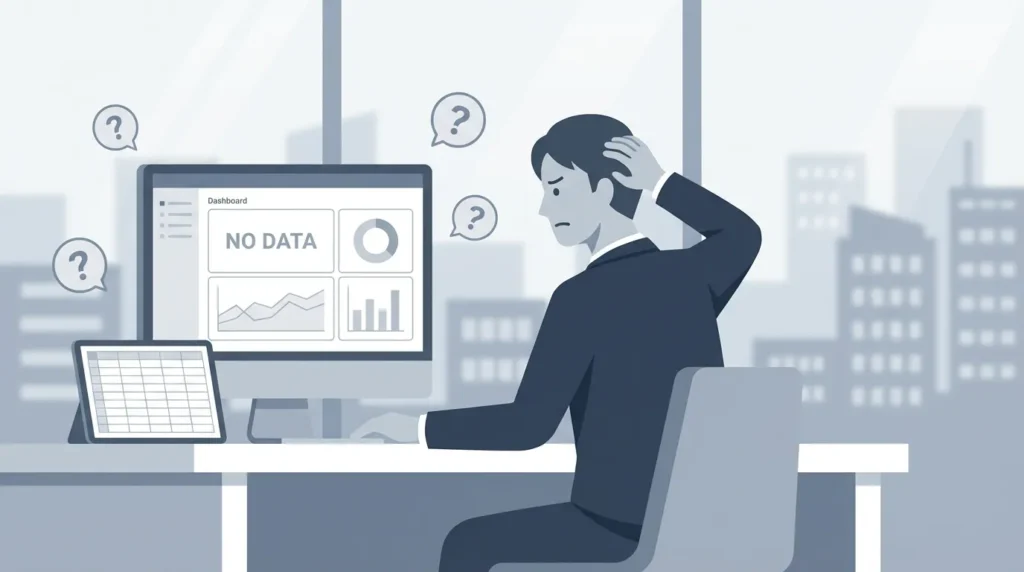 デジタルスタンプラリーのデータ分析不足。空白のレポート画面を前に途方に暮れる担当者